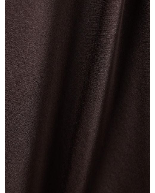 Staud Black Marcel Ruched Stretch-Silk Charmeuse Midi Dress