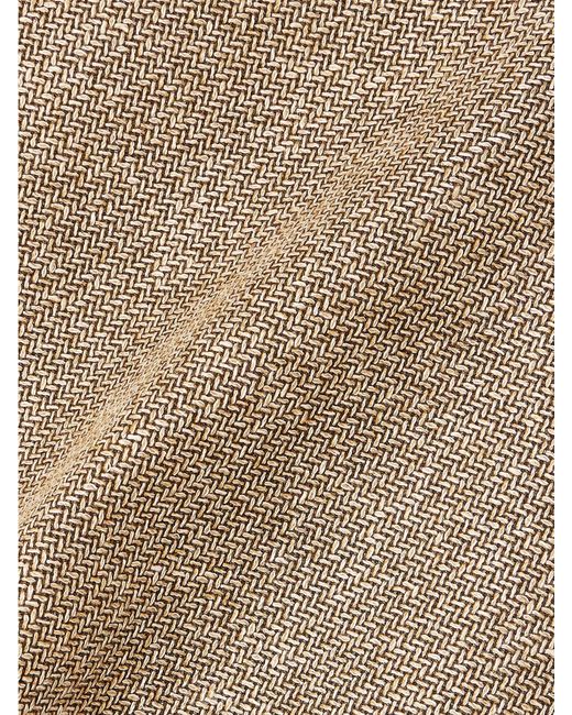 Blazé Milano Natural Saratoga Coci Linen, Silk And Cotton-Blend Mini Skirt