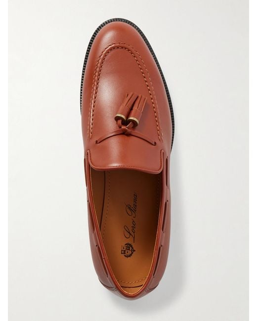 Loro Piana Brown Francis Tasseled Leather Loafers