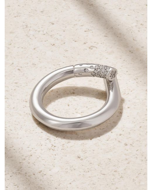 Tabayer Natural Oera Ring Aus 18 Karat Weißgold Mit Diamanten
