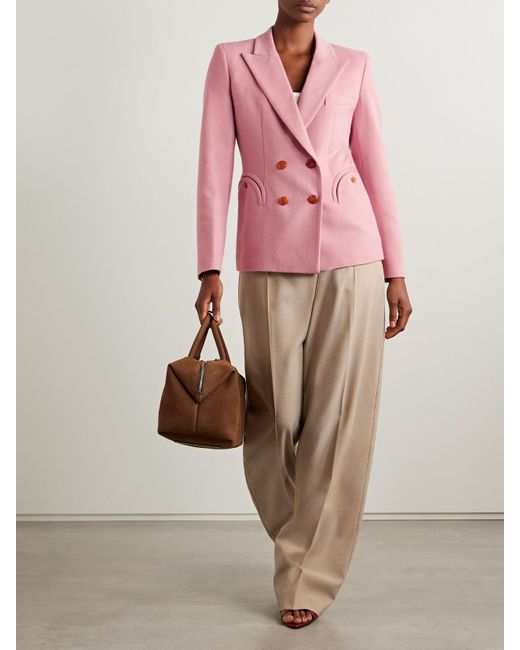 Blazé Milano Pink Charmer Doppelreihiger Blazer Aus Filz Aus Einer Woll-Kaschmirmischung