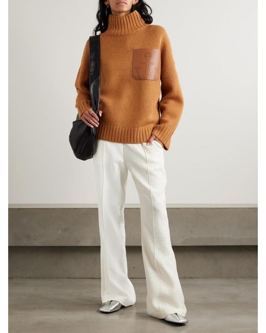 J.W. Anderson White Tech-Jersey Flared Track Pants