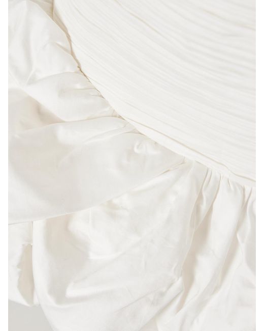 Aje. Natural Violette Trägerloses Minikleid Aus Baumwolle Mit Raffungen