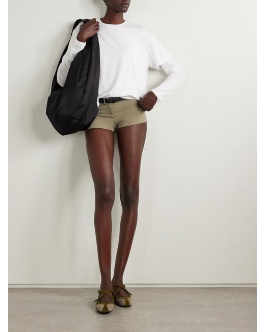 Frankie Shop Natural Roma Twill Shorts