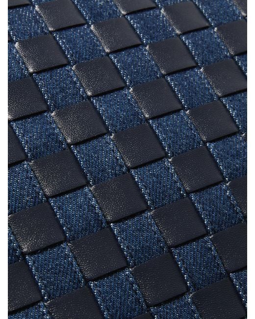 Bottega Veneta Blue Hop Large Intrecciato Leather And Denim Tote