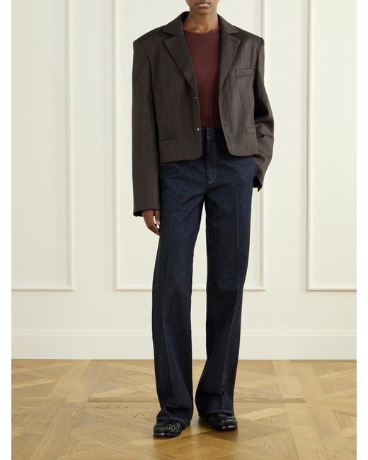 Tibi Blue Straight-Leg Jeans