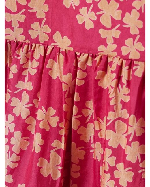 Alix Of Bohemia Ines Gathered Printed Silk Midi Dress
