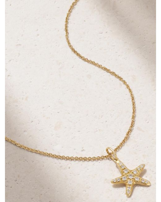 Sydney Evan White Starfish 14-Karat Diamond Necklace
