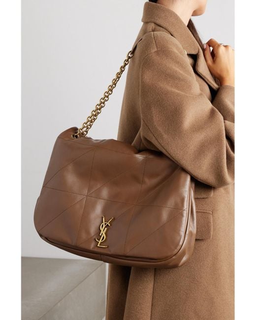 Saint Laurent Brown Jamie Schultertasche Aus Gestepptem Leder