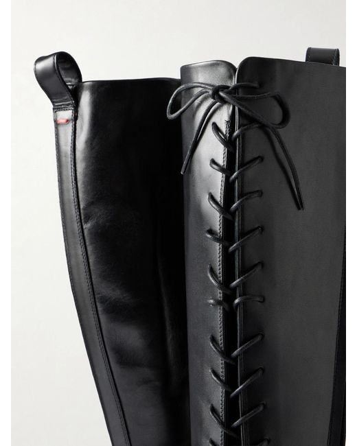 Aeyde Black Rikki 45 Leather Knee Boots