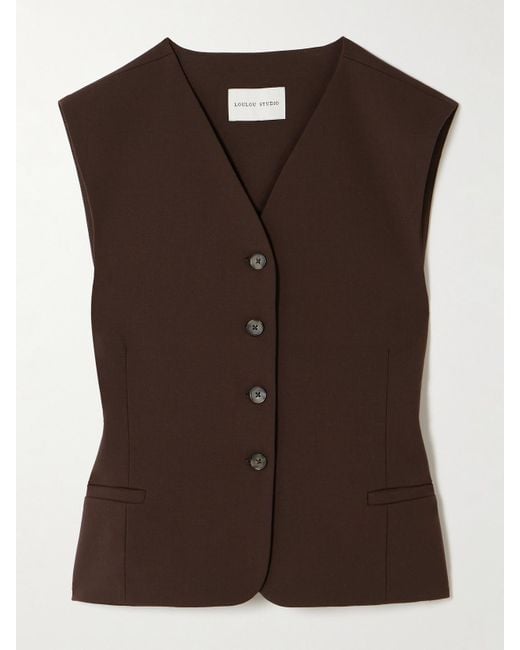 Loulou de Saison Brown Teora Strech-Wool Vest