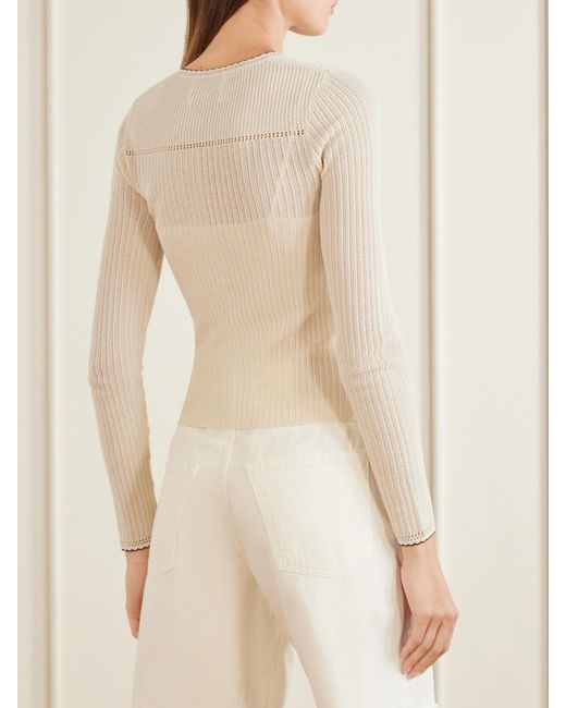Isabel Marant Natural Siofra Silk And Cotton-Blend Cardigan