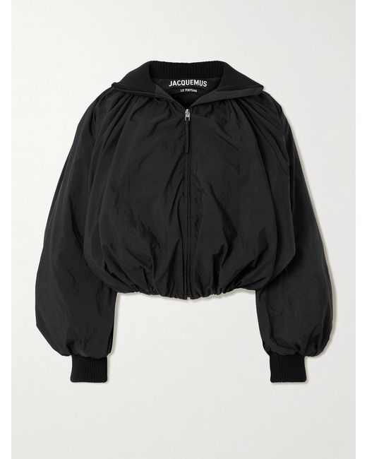 Jacquemus Black The Pallone Gathered Shell Bomber Jacket