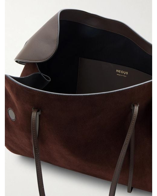 Neous Brown Berenices Suede And Leather Shoulder Bag