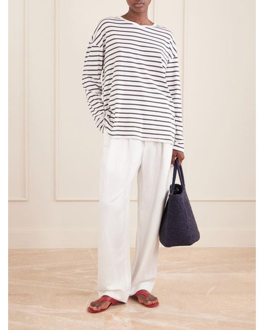 Jamie Haller Gray The High Striped Cotton T-Shirt
