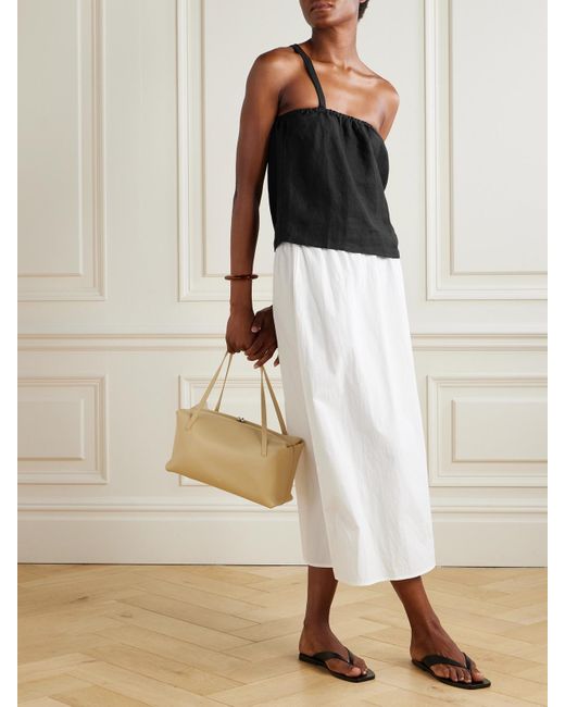 Deiji Studios Black One-Shoulder Linen Top