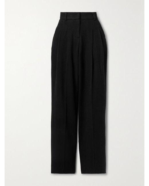 Frankie Shop Black Layton Hose Mit Weitem Bein Aus Wolle Mit Falten