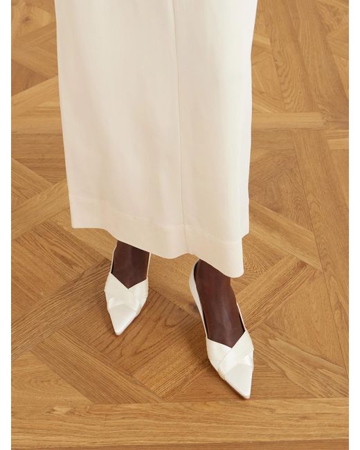 Manolo Blahnik Natural Vieralo 50 Satin Pumps