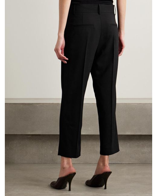 Khaite Black Callen Hose Mit Geradem Bein Aus Crêpe