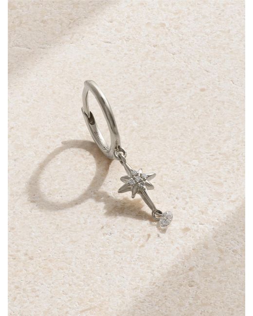 PERSÉE Natural North Star Einzelne Creole Aus 18 Karat Weißgold Mit Diamanten