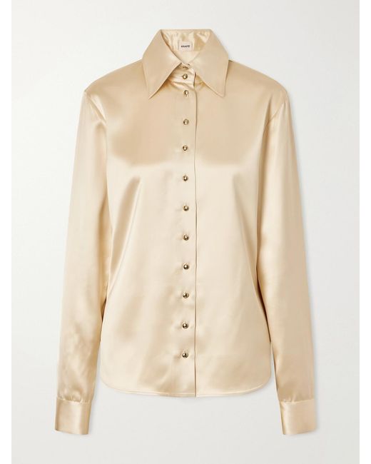 Khaite Natural Ivy Satin Shirt