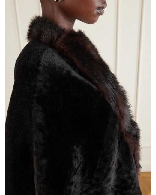 Nour Hammour Blue Shearling Shawl