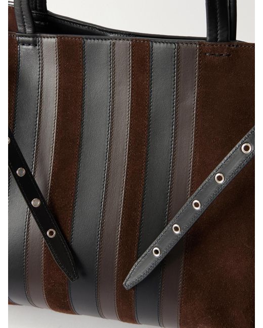 Proenza Schouler Black Days Paneled Leather And Suede Shoulder Bag