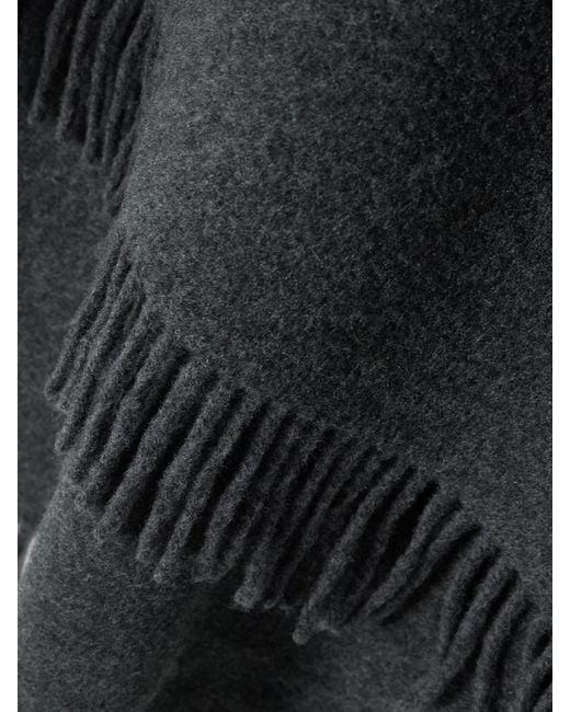 Brunello Cucinelli Black Hooded Fringed Wool And Cashmere-Blend Felt Poncho
