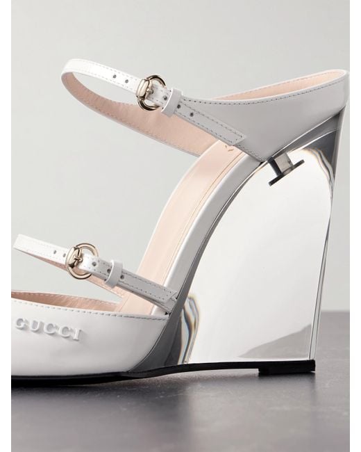 Gucci Wedge Mule, Leather in White | Lyst UK