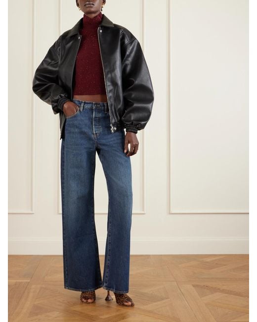 FRAME The Loose Low-Rise Wide-Leg Jeans in Blue | Lyst UK