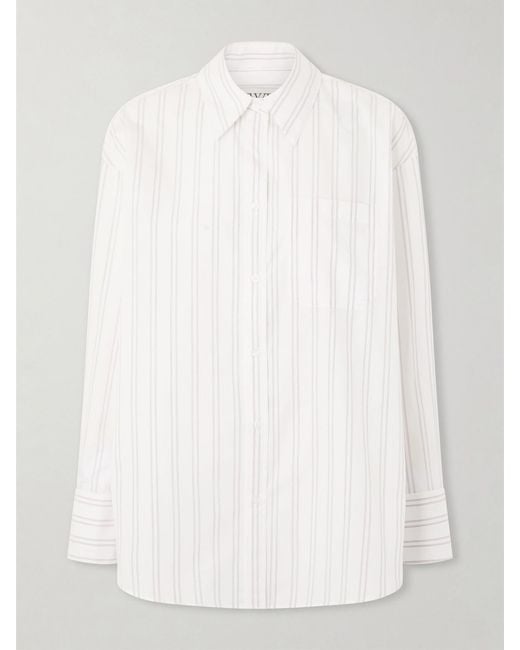 Twp White Big Joe Striped Cotton-Poplin Shirt