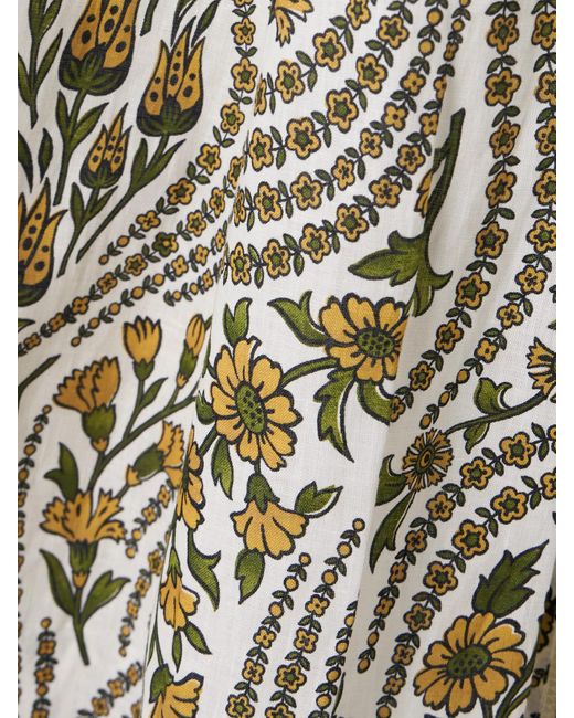 Robe Midi Dos Ouvert En Lin À Imprimé Fleuri Rye Veronica Beard en coloris White