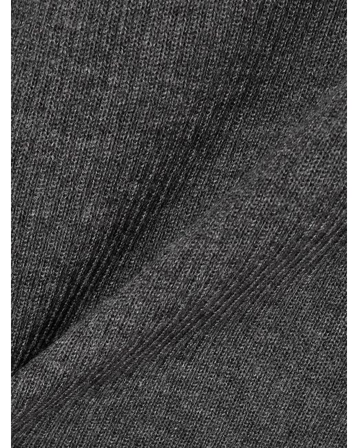 ÉTERNE Black Baby Tee Cropped Ribbed Cashmere T-Shirt