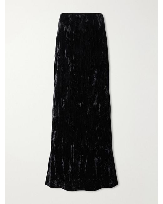 Anna Sui Black Velvet Maxi Skirt