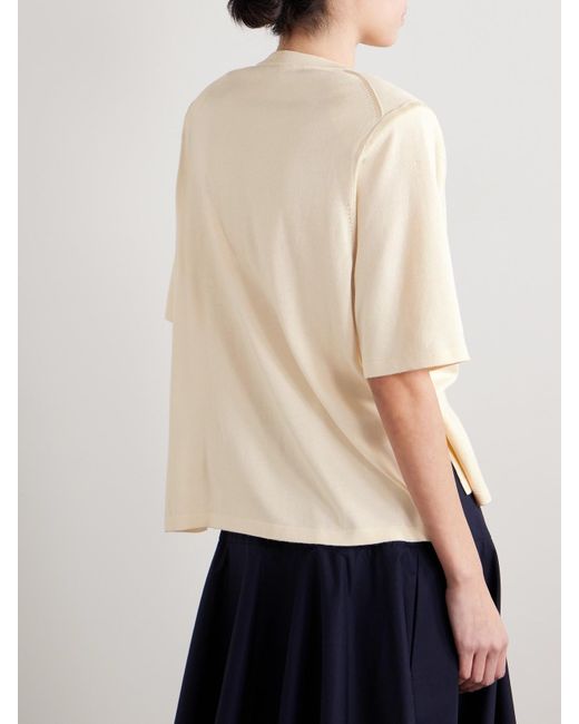 Altuzarra Natural Lilou Oversized Silk And Cotton-Blend Jersey T-Shirt