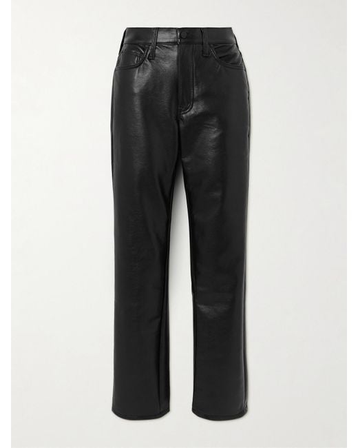 Mother Black The Smarty Hose Mit Geradem Bein Aus Lackleder Mit Recycelten Fasern