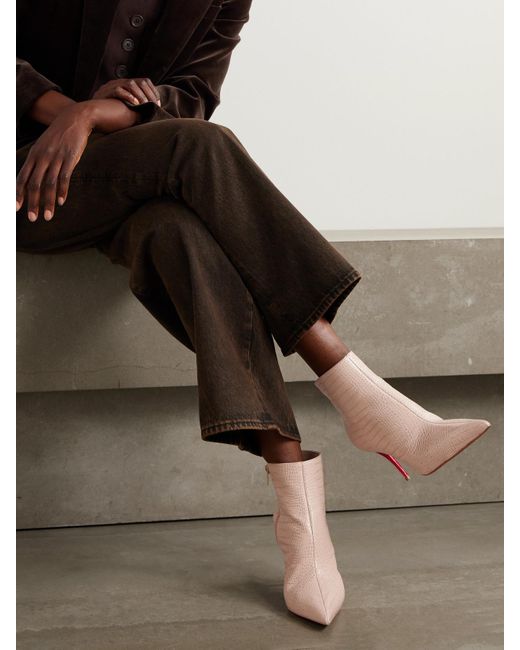 Christian Louboutin Natural Miss Z 80 Ankle Boots Aus Leder