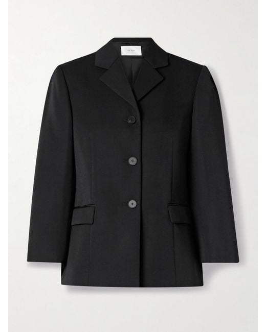 The Row Black Eudora Wool-Gabardine Blazer