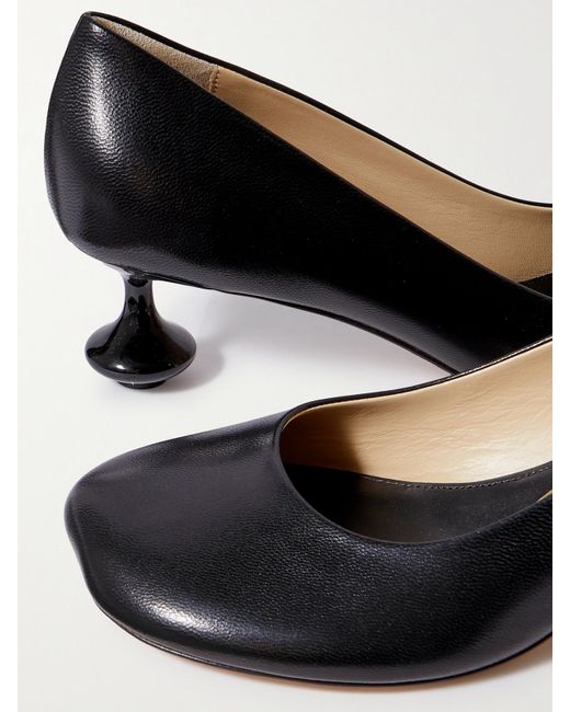 Loewe Black Petite Toy Pumps With A Darling Lacquered Heel