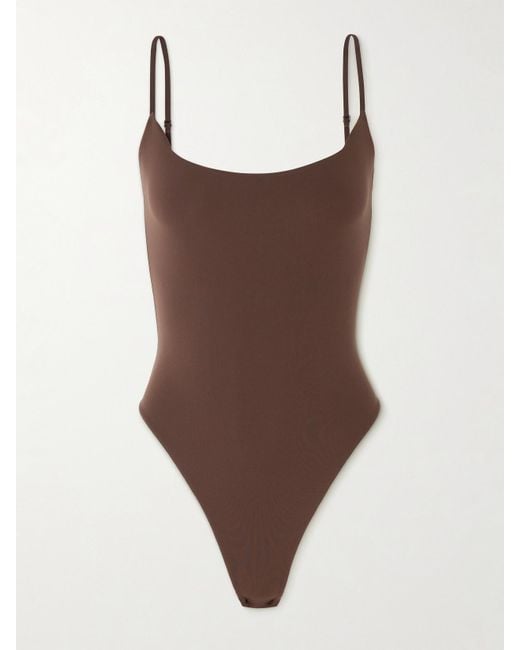 Skims Fits Everybody Cami Thong Bodysuit in Brown