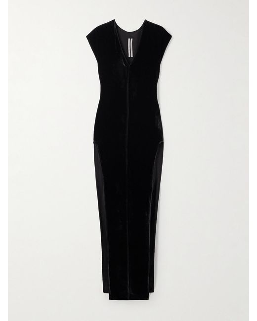Rick Owens Black Arrowhead Velvet Gown