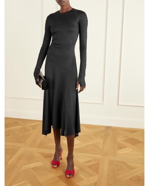 Victoria Beckham Black Jersey Midi Dress
