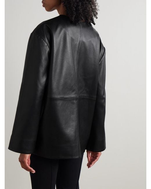 Rohe Black Oversized-Jacke Aus Leder
