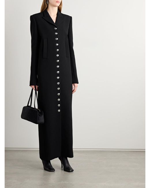 Khaite Black Saphra Wool-Blend Twill Coat