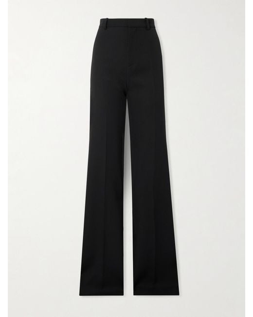 Chloé Black Hose Mit Weitem Bein Aus Wolle