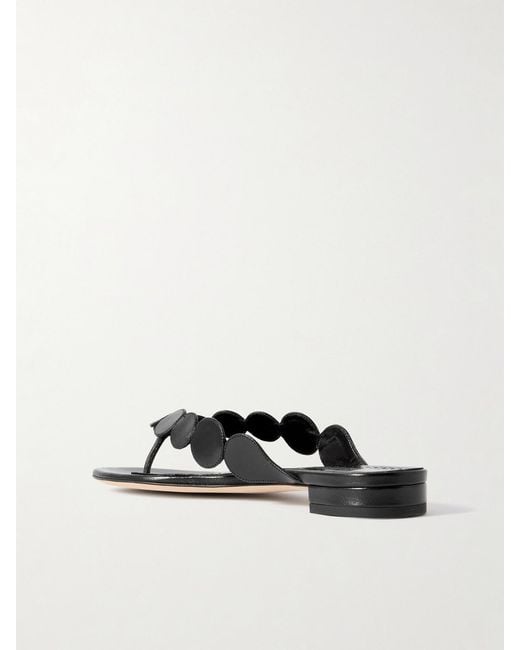 Manolo Blahnik Black Nour Leather Sandals