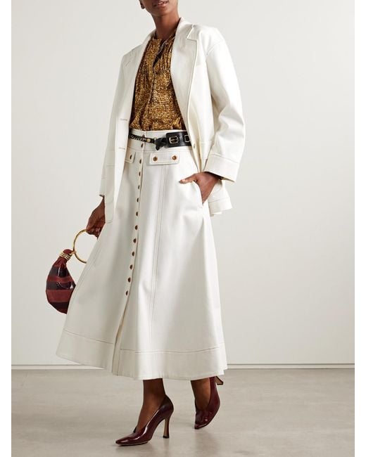 Maison Mayle White James Oversized Denim Blazer