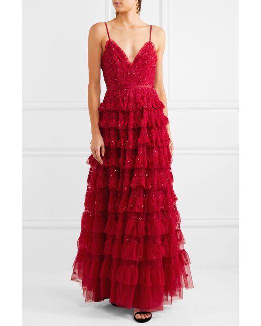 Needle and thread marie clearance tiered embellished tulle gown