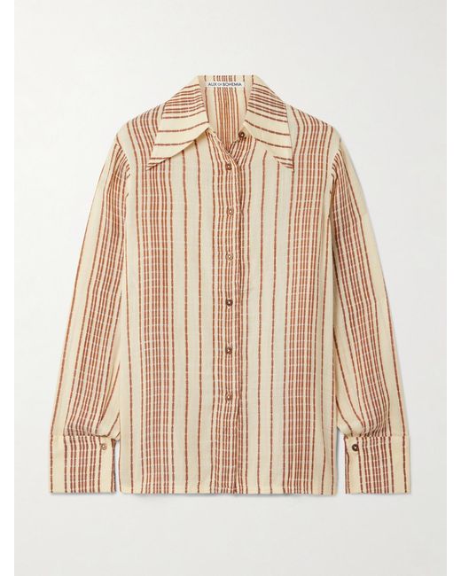 Alix Of Bohemia Natural Dana Striped Woven Shirt