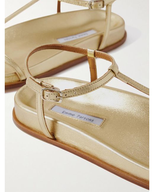 Emme Parsons Natural Aya Sandalen Aus Metallic-Leder